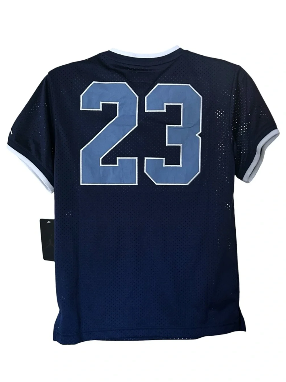 Jordan Kids Navy Blue Mesh Jersey Top - 23 Graphic Size Medium 10-12 yrs